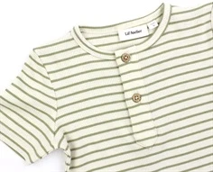 Lil Atelier sage stribet t-shirt